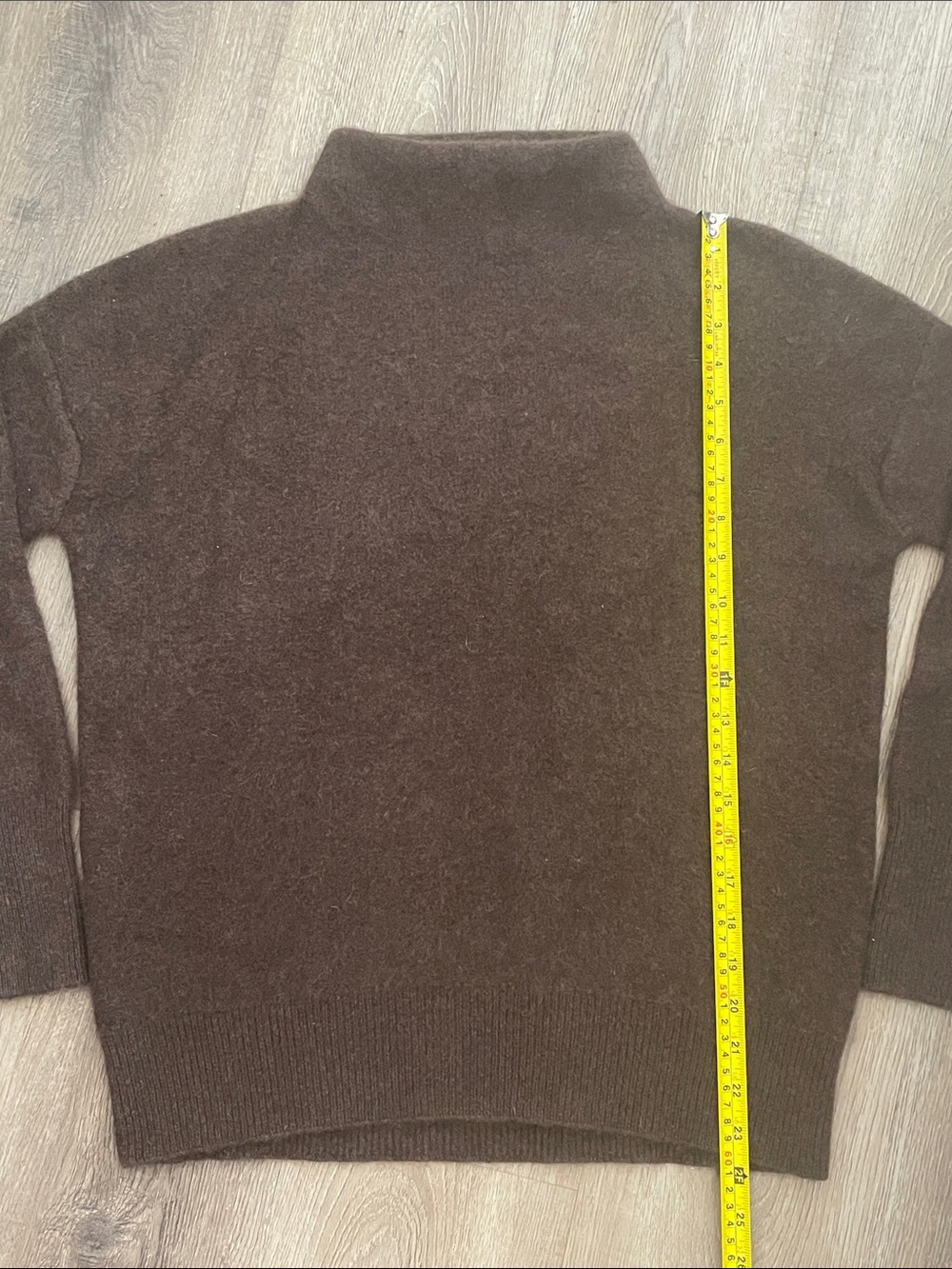 Vince Cashmere Funnel Neck Sweater Chocolate Brown Size S Fall 2020 Oversized - Picture 7 of 12